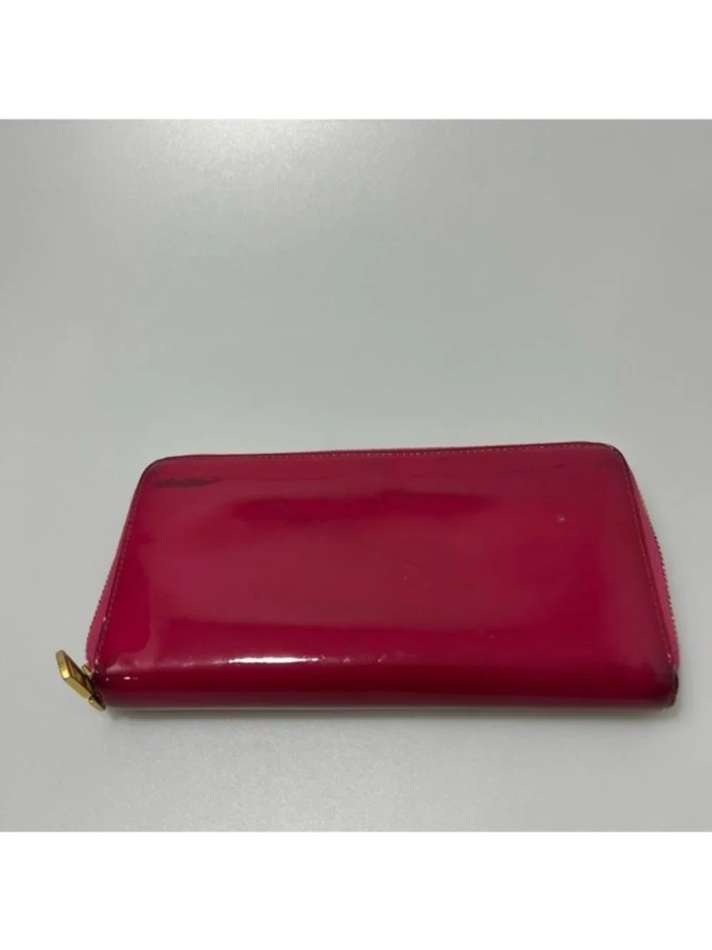 YSL Saint Laurent Classic Wallet Zip Around Calfskin Leather Red - Picture 3 of 6